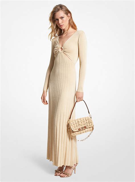 michael michael kors perette knit dress mens|Metallic Stretch Knit Ring Maxi Dress .